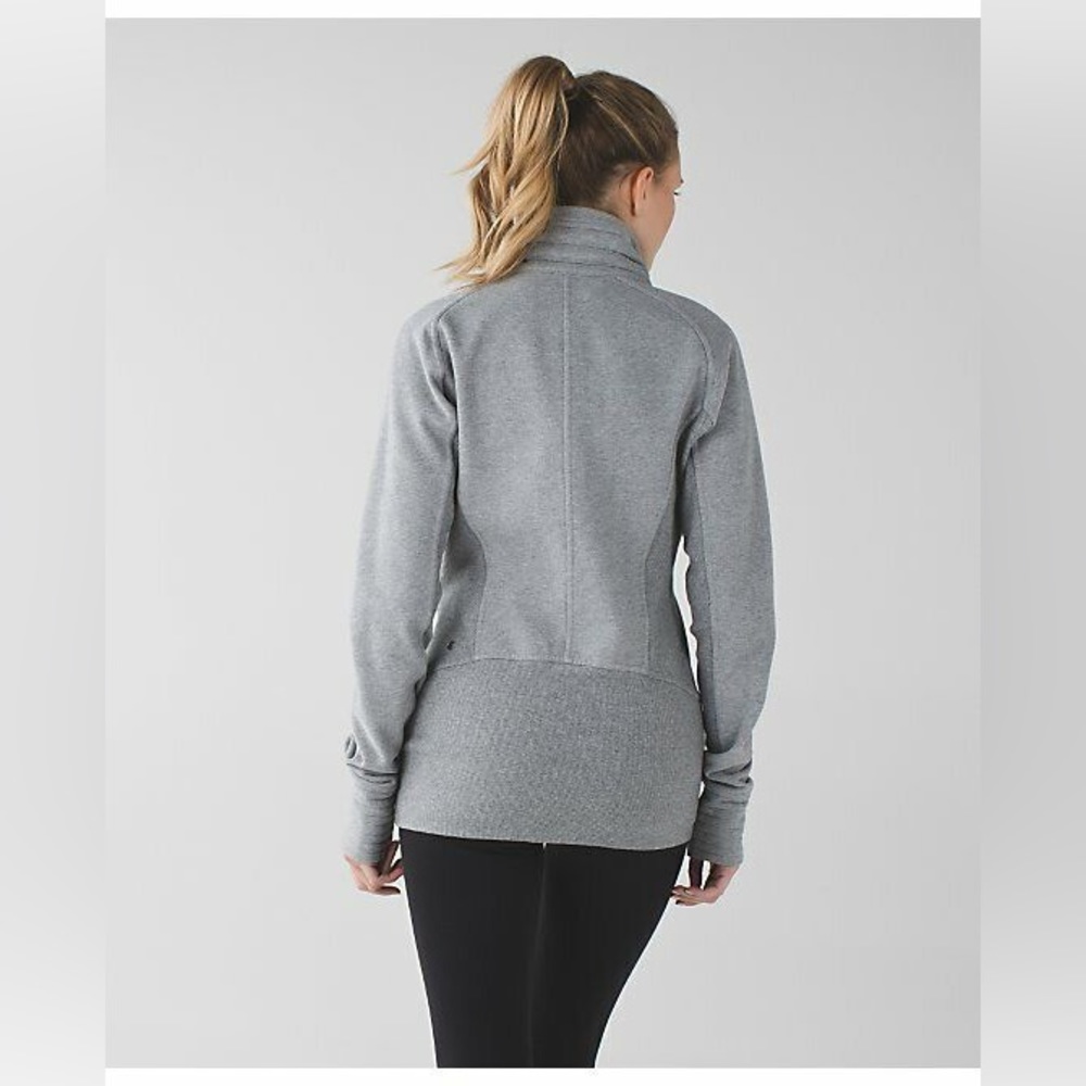 Lululemon Radiant Funnel Neck Athletic Ribbed Jacket in Heathered Grey Size 6